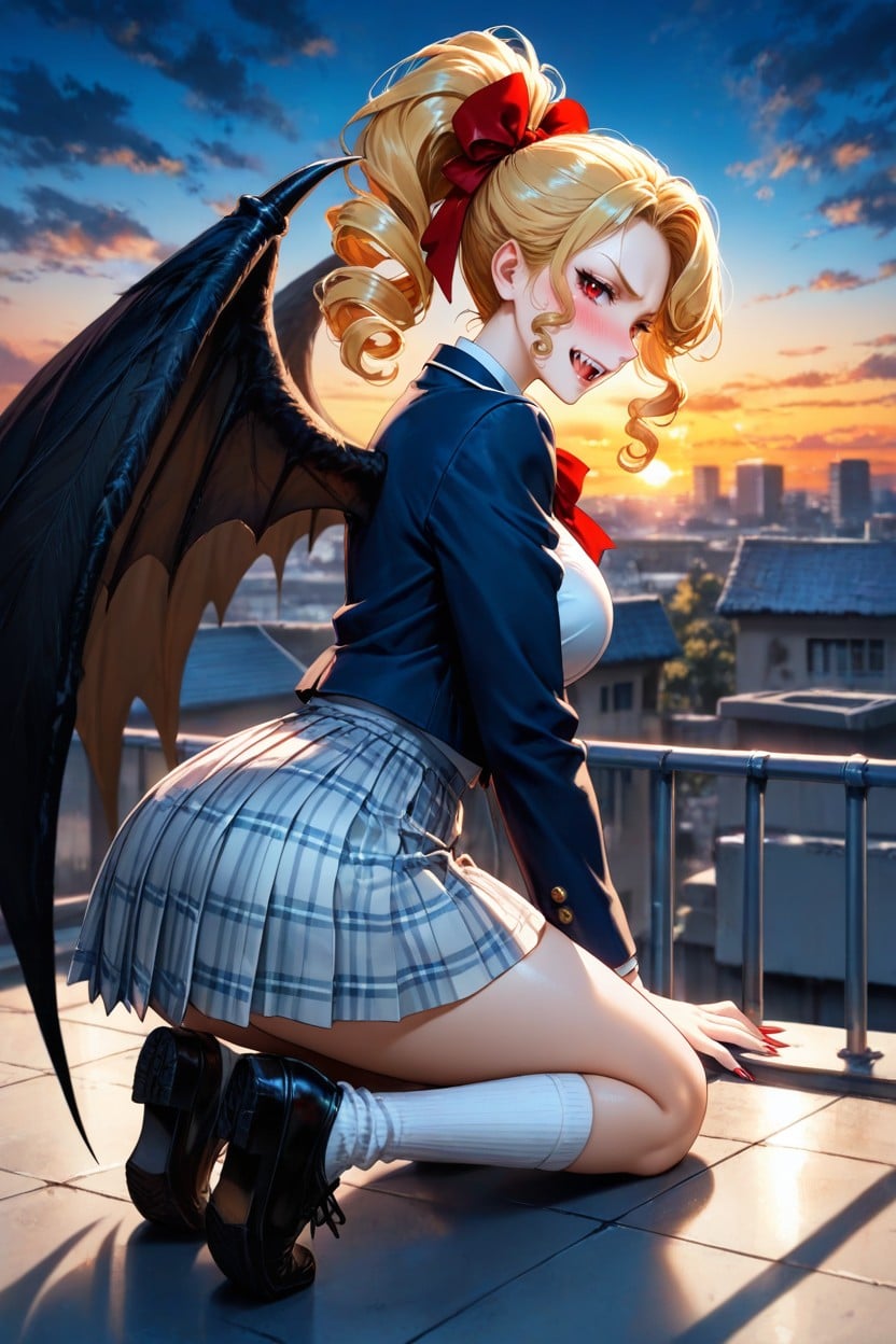 Rooftop, Fair Skin, Dimly Lit Hentai AI Porn