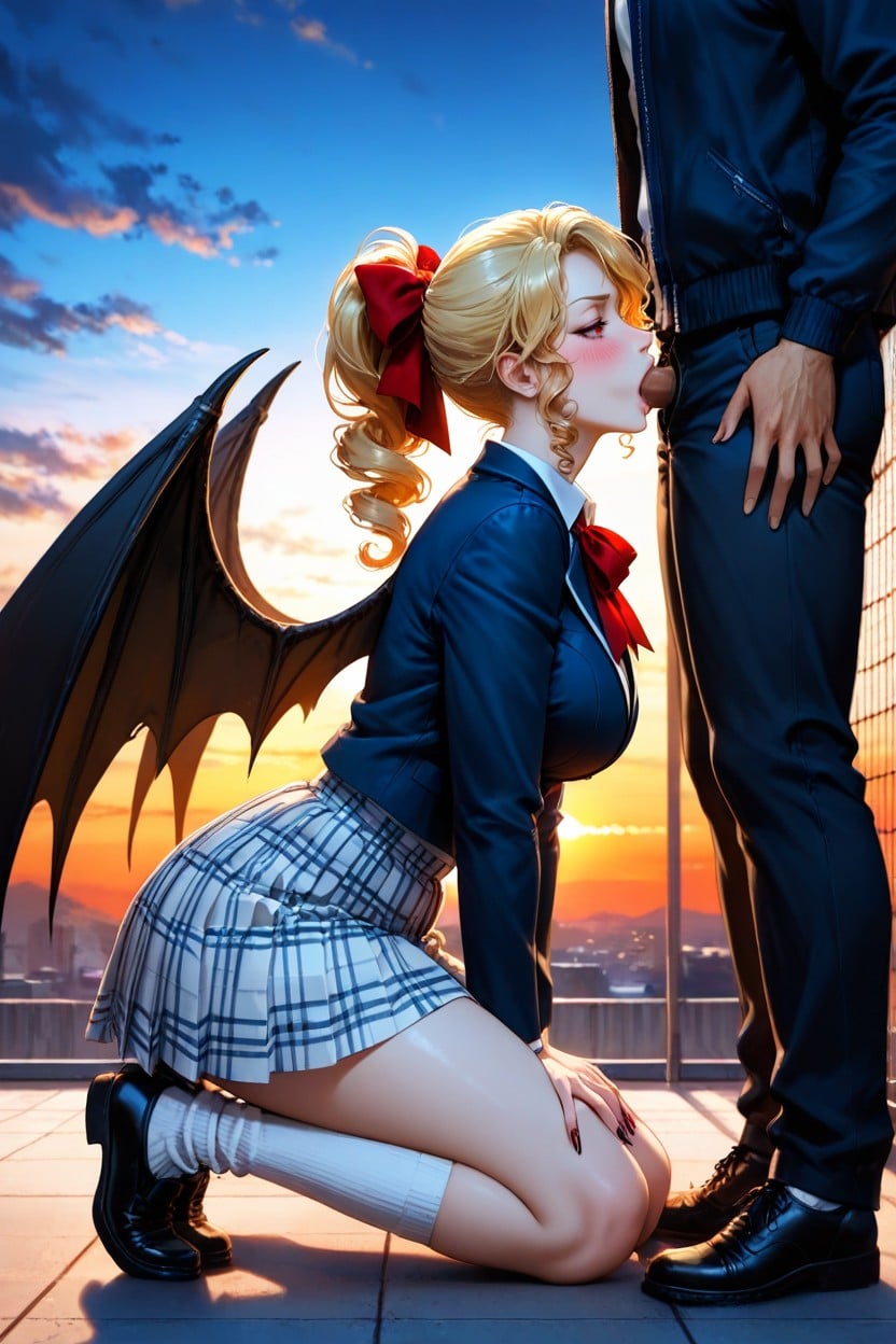 Black Shoes, Blush, Side View Hentai AI Porn