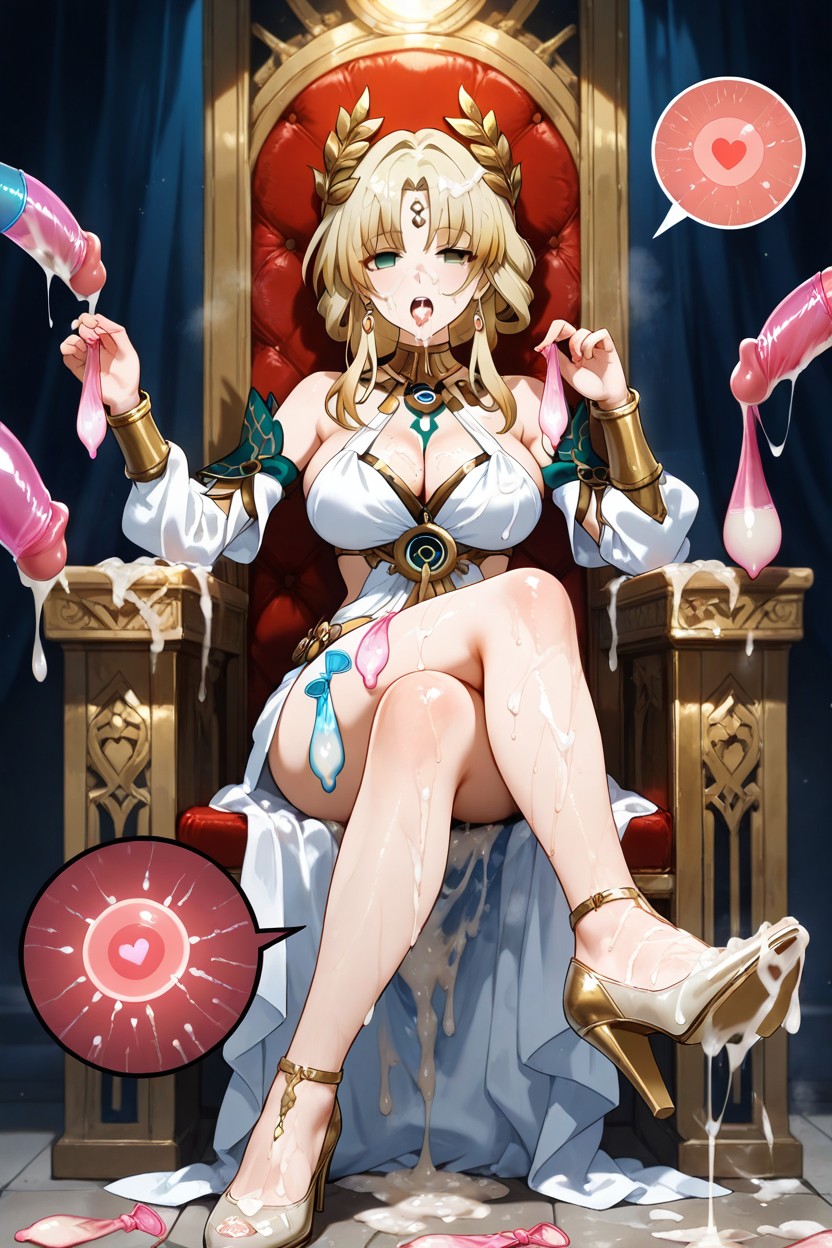 Semen On High Heels, Cum On Shoes, Blonde Inward Bob Hentai AI Porn