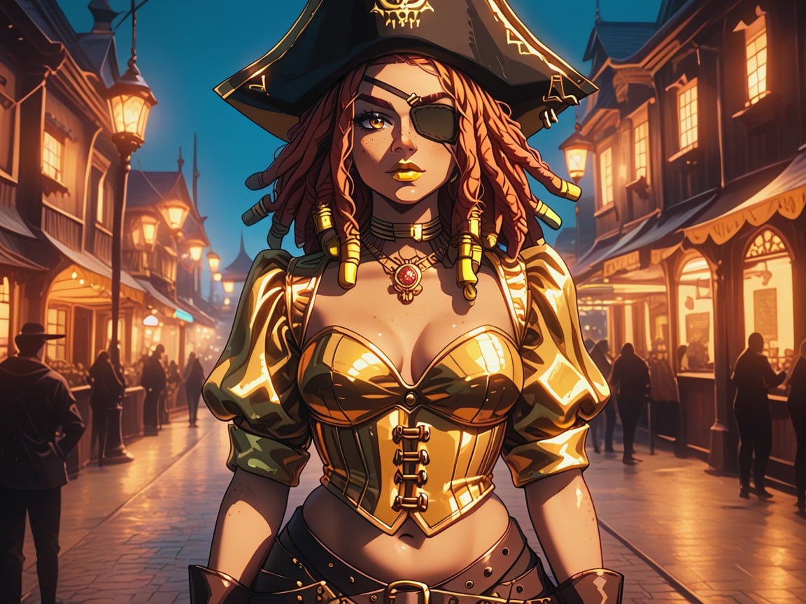 Nombril Exposé, Pirate Costume, One Latina Woman Porno IA Latina