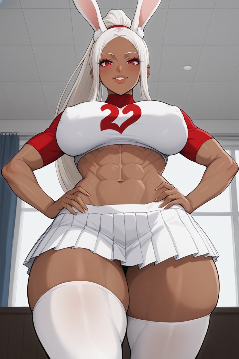 Yr, White Long Sleeve Crop Top, Athletic Hentai AI Porn