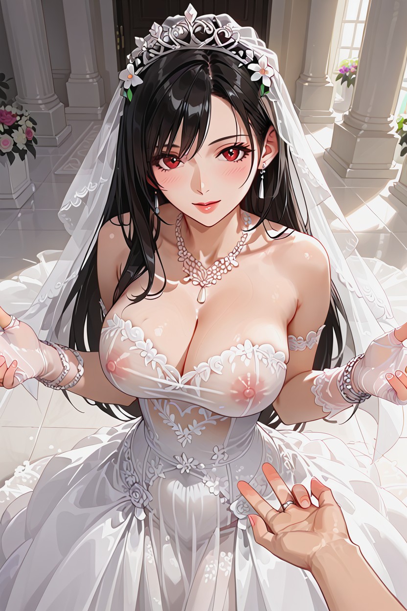 Earrings, Massive Breast, Wedding AI Porn