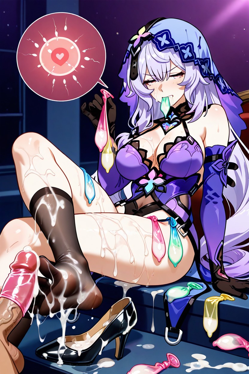 Cum On Shoes, A Lot Of Used Condom, Condom Hentai AI Porn