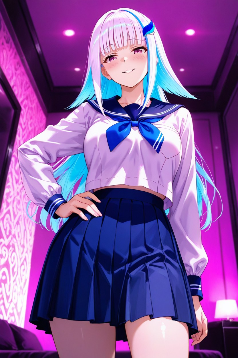 Dominant Pose, Confident Expression, Body Turned Sideways To The Right Hentai AI Porn