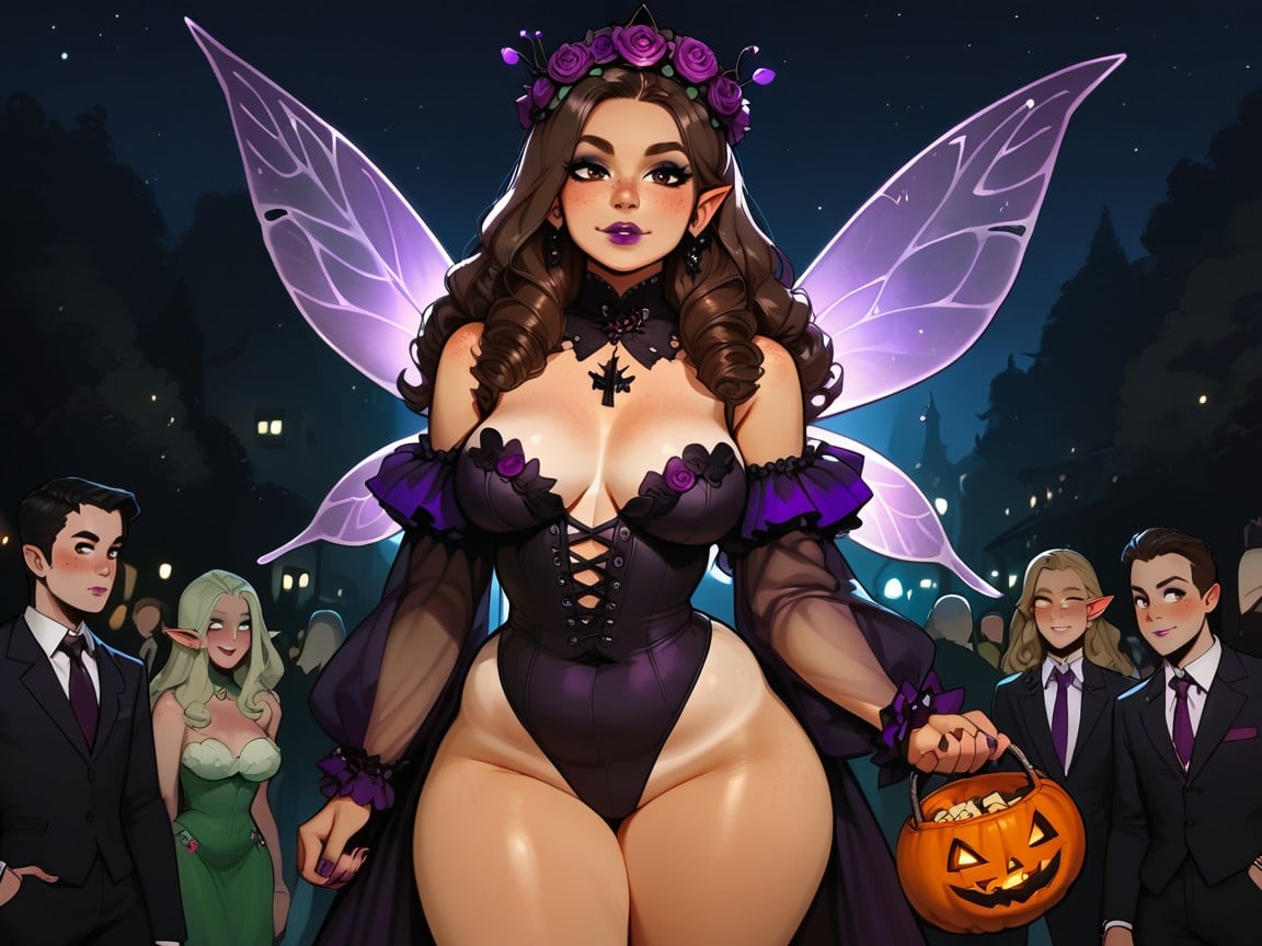 Modern Houses In Distance, Natural Medium Breasts, Thick Hentai AI Porn