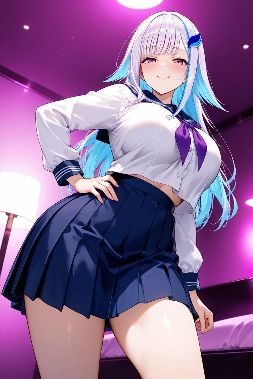 Ultra Detailed, Chin Slightly Lowered, Half Closed Eyes Hentai AI Porn