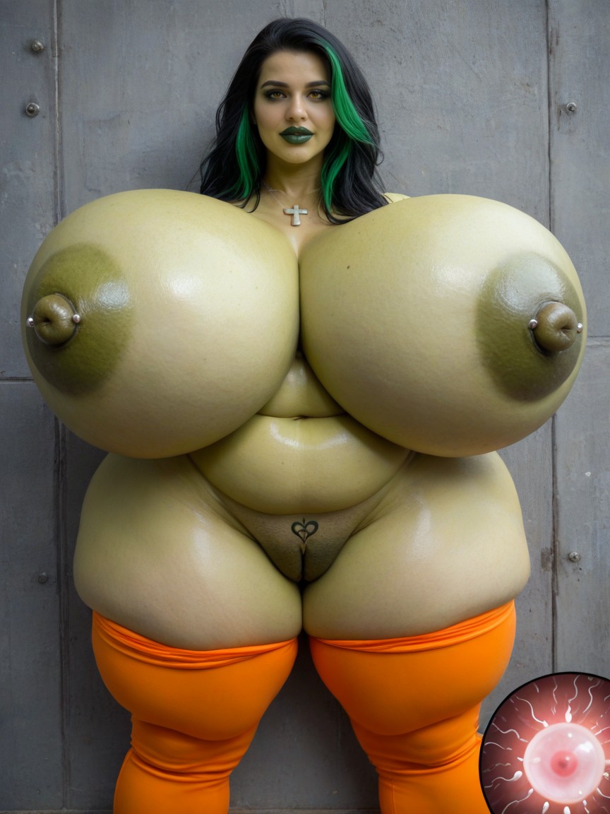 Fat Pussy, Long Hair, Standing AI Porn