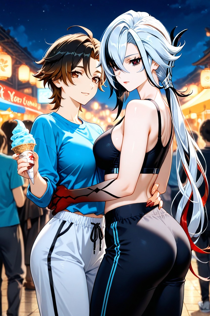 2 People, Hair, Brown Eyes Hentai AI Porn