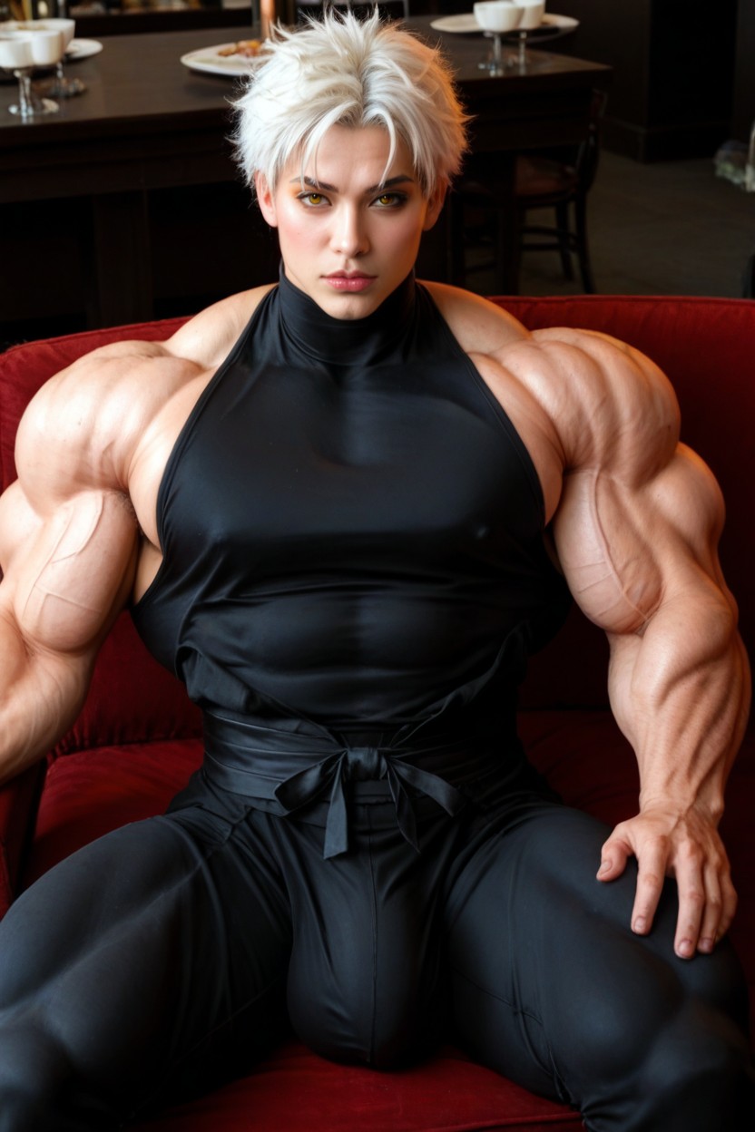 Bored Expression, Ninja, Extremely Defined Muscles AI Porn