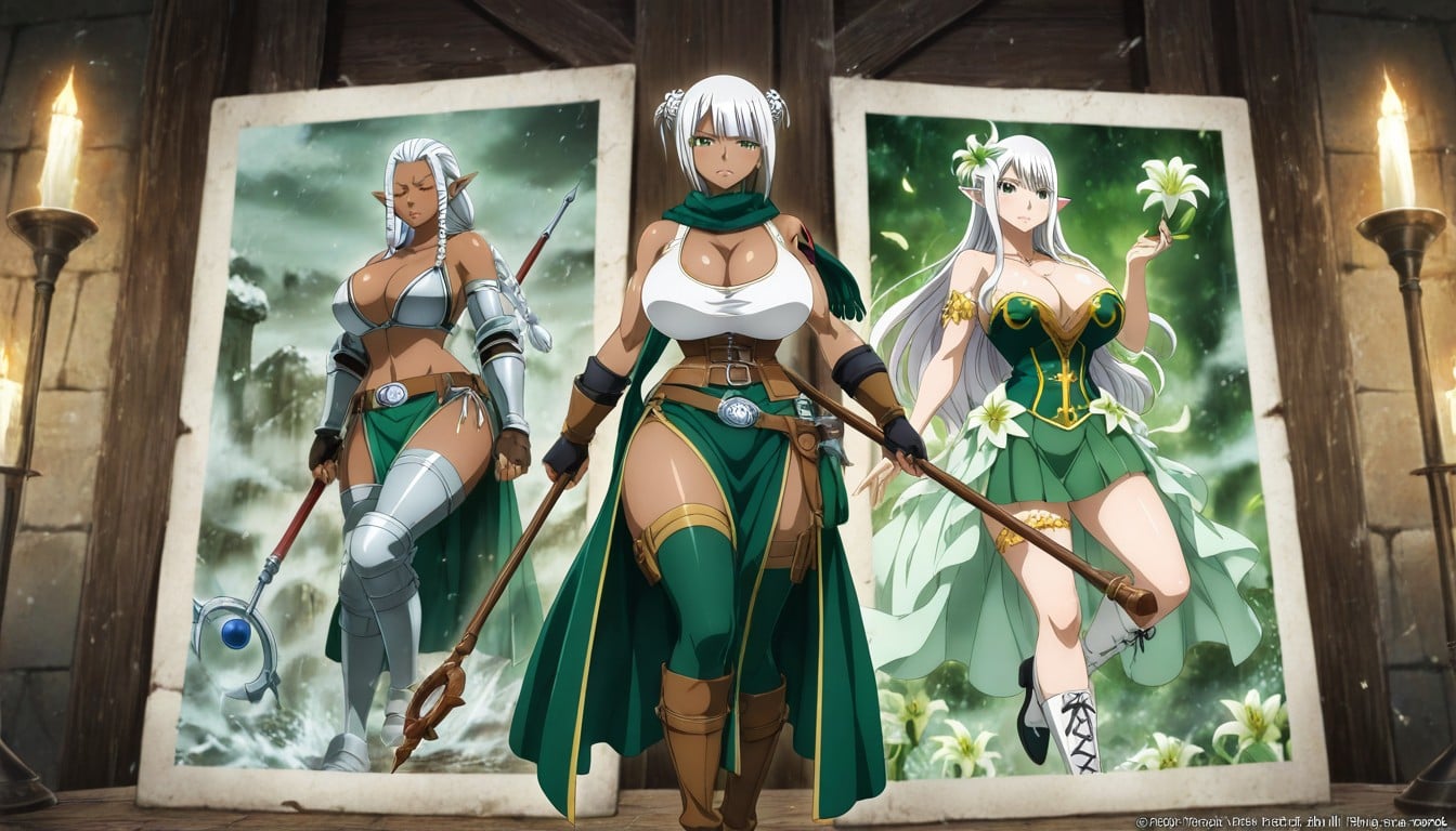 Waist Shot, Appearance Of A Magic User With Magical Ornaments, Massive Ass Hentai AI Porn