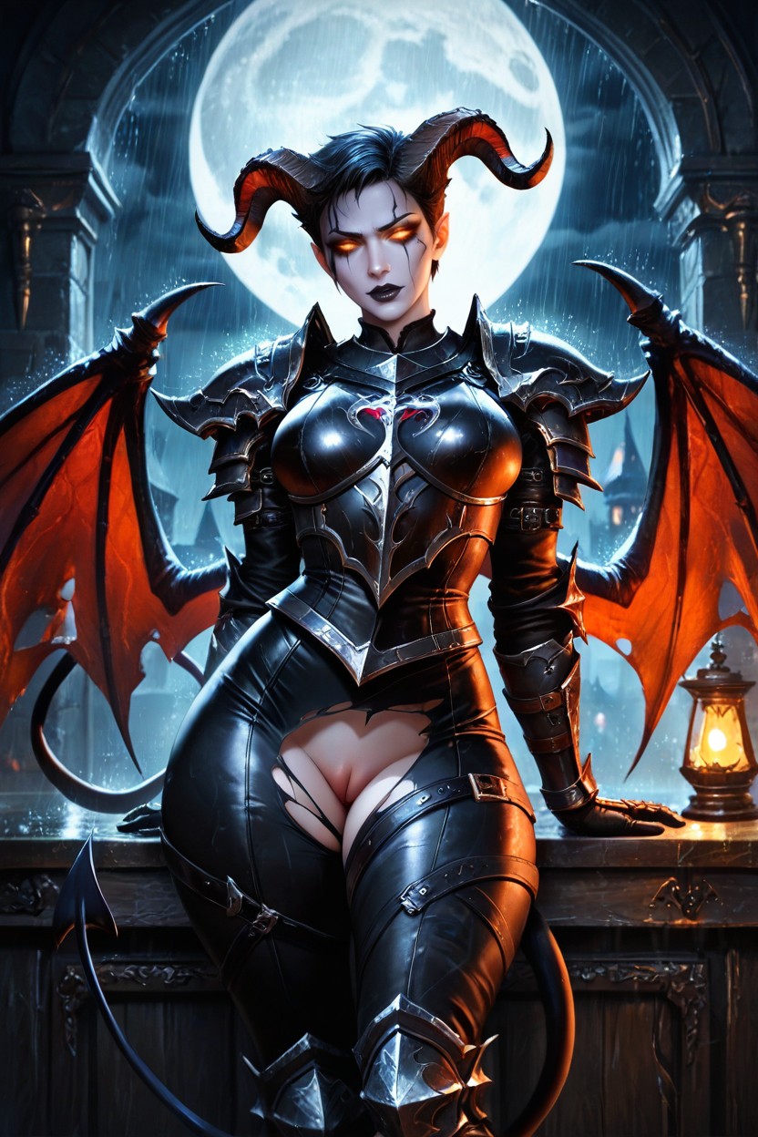 Moonlight, Very Short Hair, Extremely Waist AI Porn