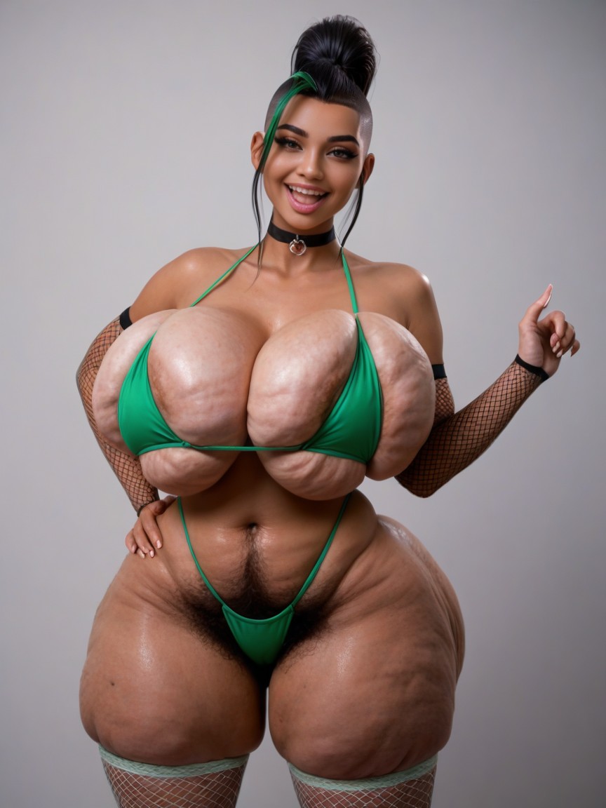 Breast Expansion, Open Mouth, Saggy Breasts AI Porn