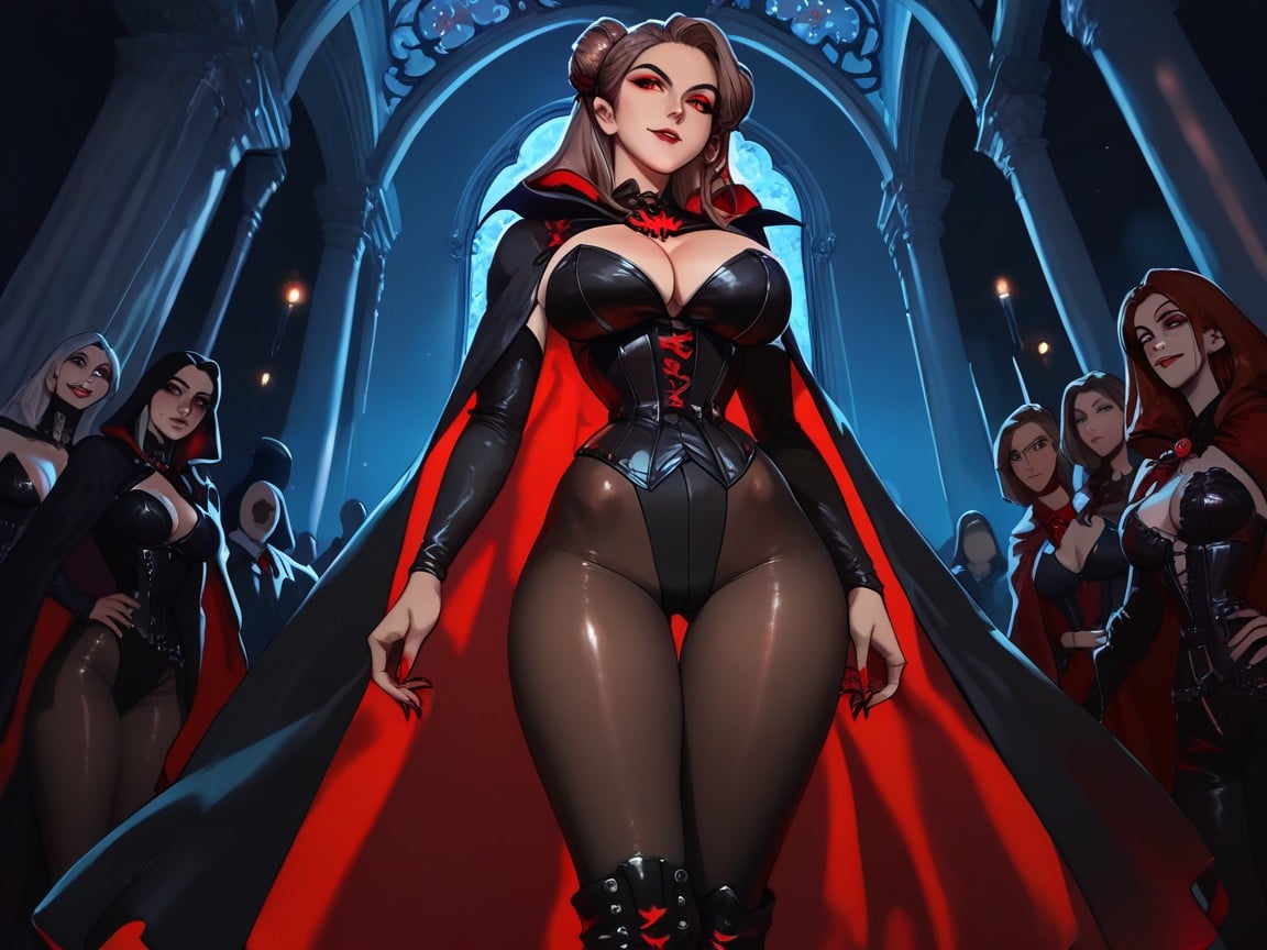 Black Boots, Black Corset Top, Long Breast Width Hentai AI Porn