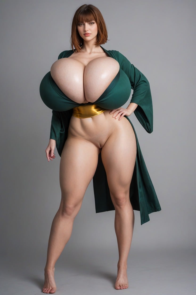 Bangs, Wasp Waist Waist Waist, Gigantic Breasts AI Porn