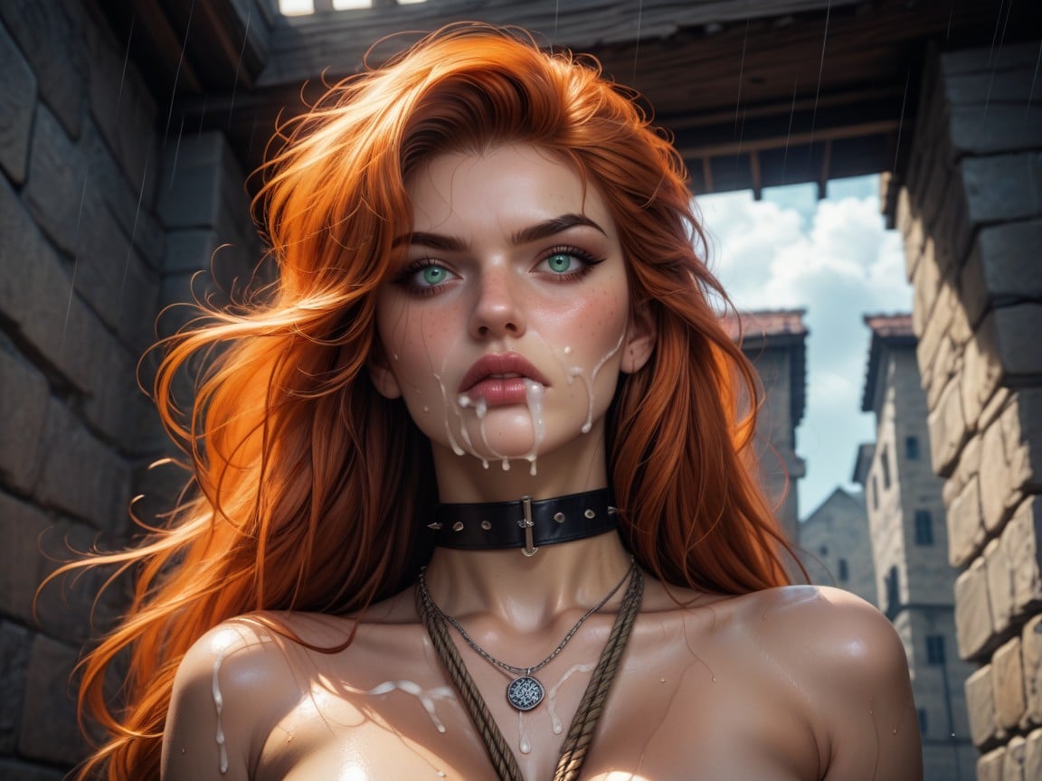 Black Stockings, Mouth Wide Open, Angry AI Porn