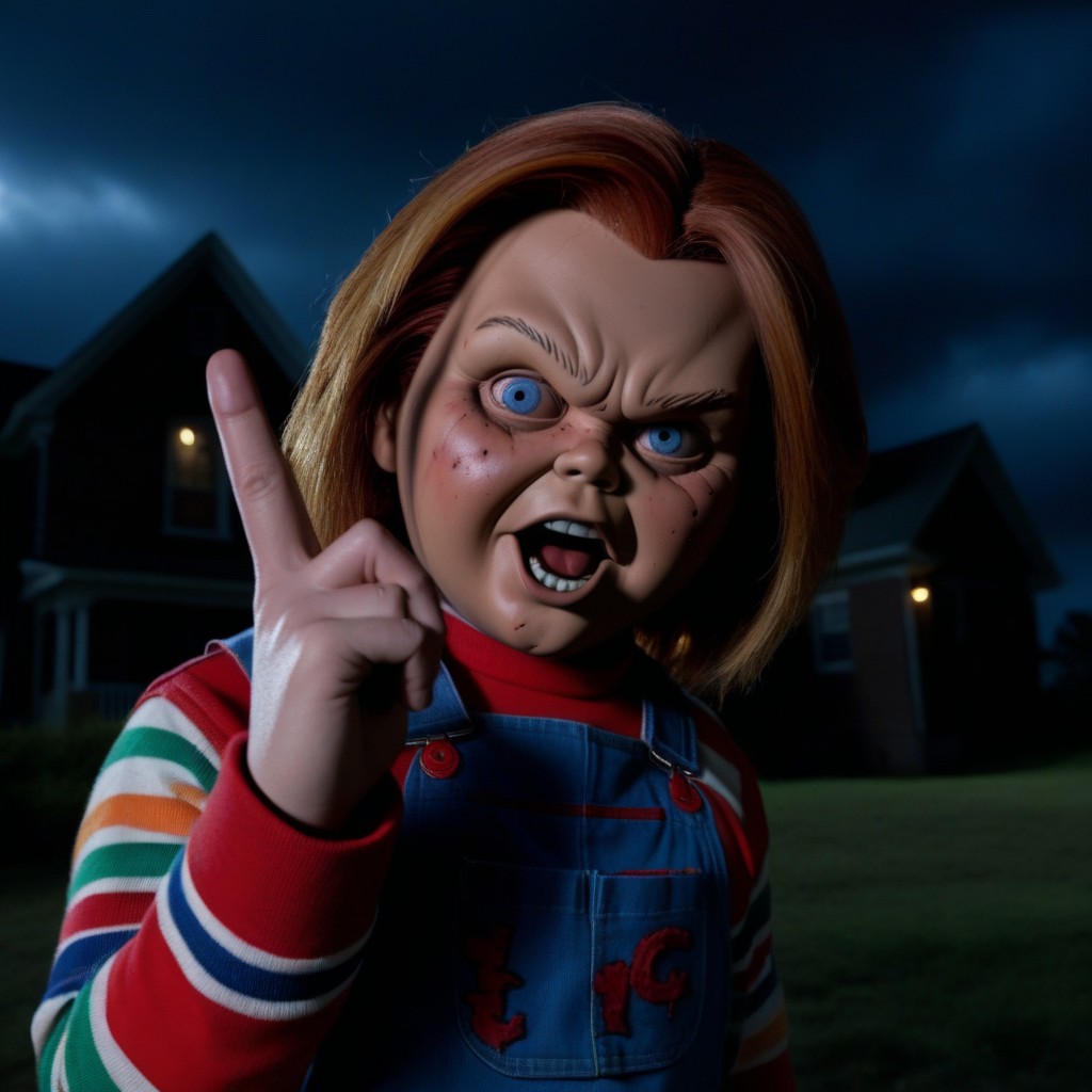 Horror, Raising Middle Finger, Horror Atmosphere AI Porn
