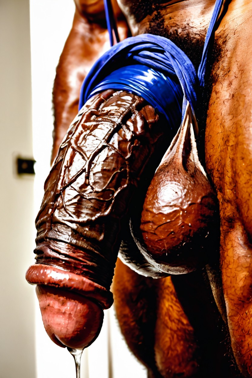 Side View, Thick Glans, Enormous Cock Head AI Gay Porn