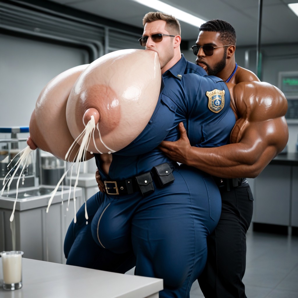 Police Whistle, Red Devil Kneeling, Mouth Agape AI Gay Porn