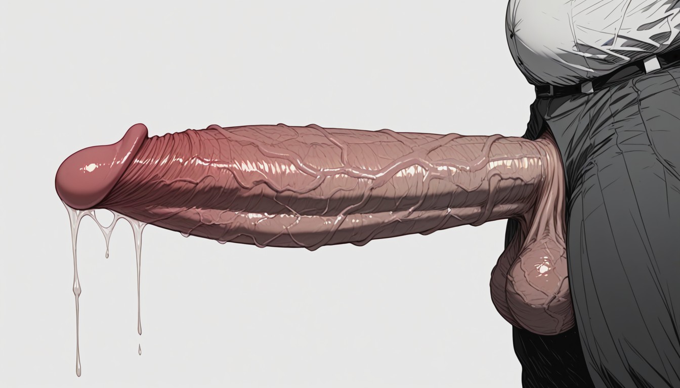 Enormous Thick Juicy Erect Veiny Penis, 1 Person, Full View Of Penis And Balls AI Porn