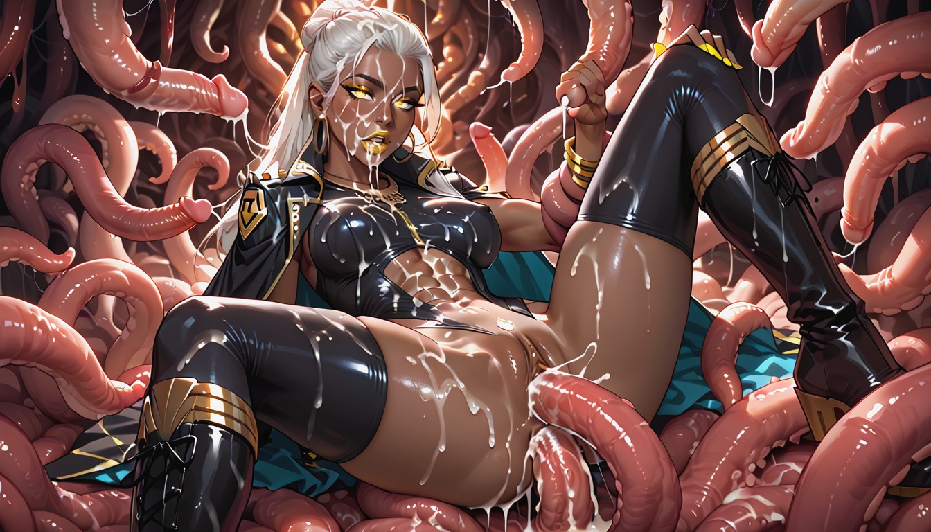 Cum Dump, Cum On Face, Blue Tentacles Hentai AI Porn