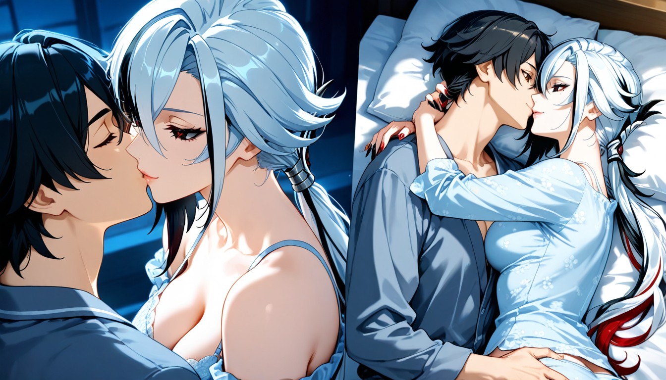 Pyjamas, Short Length, Fair Skin Hentai AI Porn