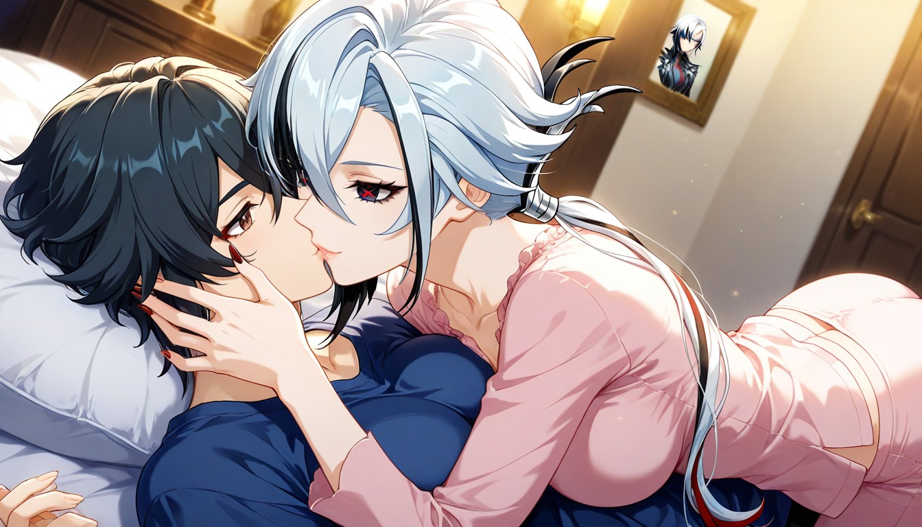 Kiss On The Cheek, Smile, Fair Skin Hentai AI Porn