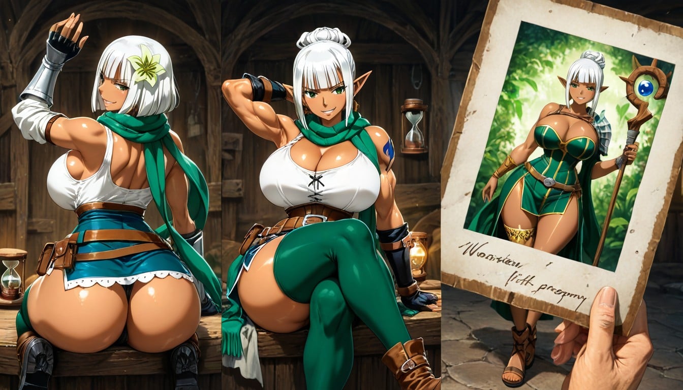 25+, Dress With White Ruffles At The End, Model Hentai AI Porn