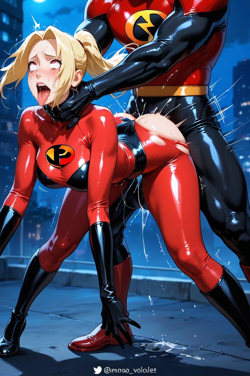 Interracial, Bended Over, Latex Incredibles Costume Hentai AI Porn
