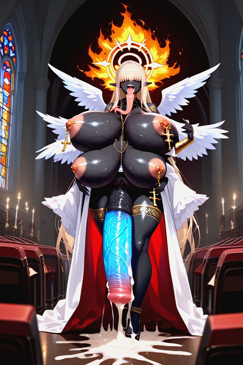 Small Ass, Church, Huge Angel Wings Shemale AI Porn