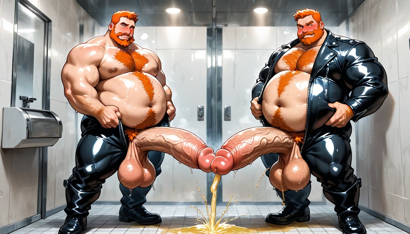 Handsome, Hyper Piss, Blushing AI Gay Porn