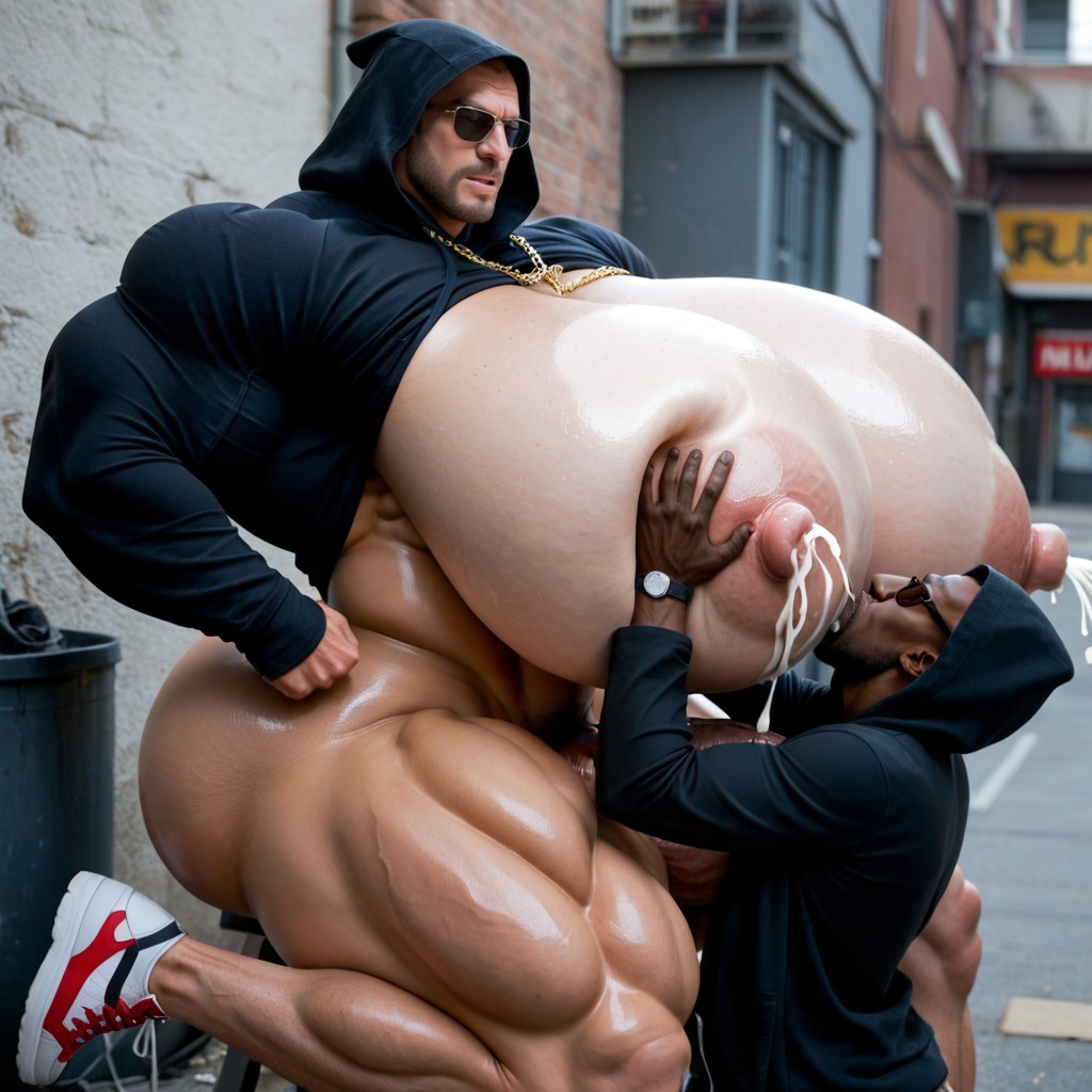 Sneakers, Athletic Man, Erect Gigantic Penis AI Gay Porn