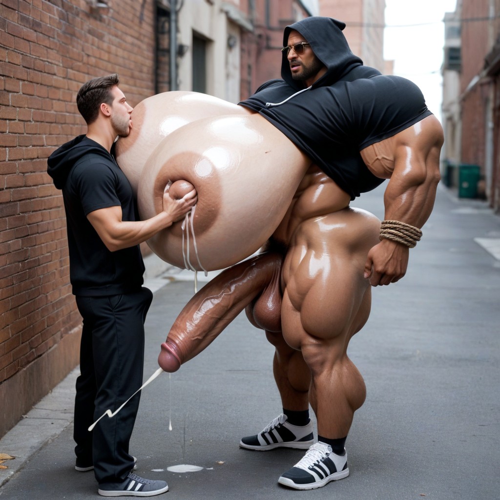 Mouth Agape, Massive Muscles, Extremely Large Ass AI Gay Porn