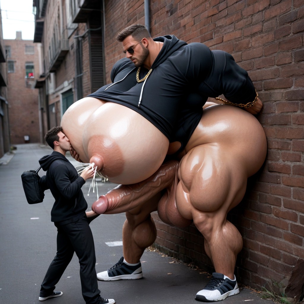 Gigantic, Hyper Thick Thighs, Hands Tied Behind Back AI Gay Porn