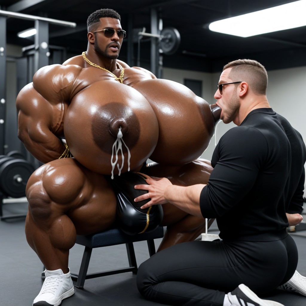 Hyper Boobs, Squeezing Boobs Together, Another Man Grabbing Milk Man's Boobs AI Gay Porn