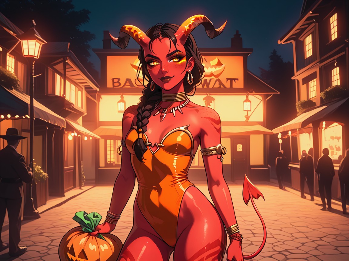 Street Location, Luz Suave, Glowing Orange Porch Lights In Background Porno latina IA