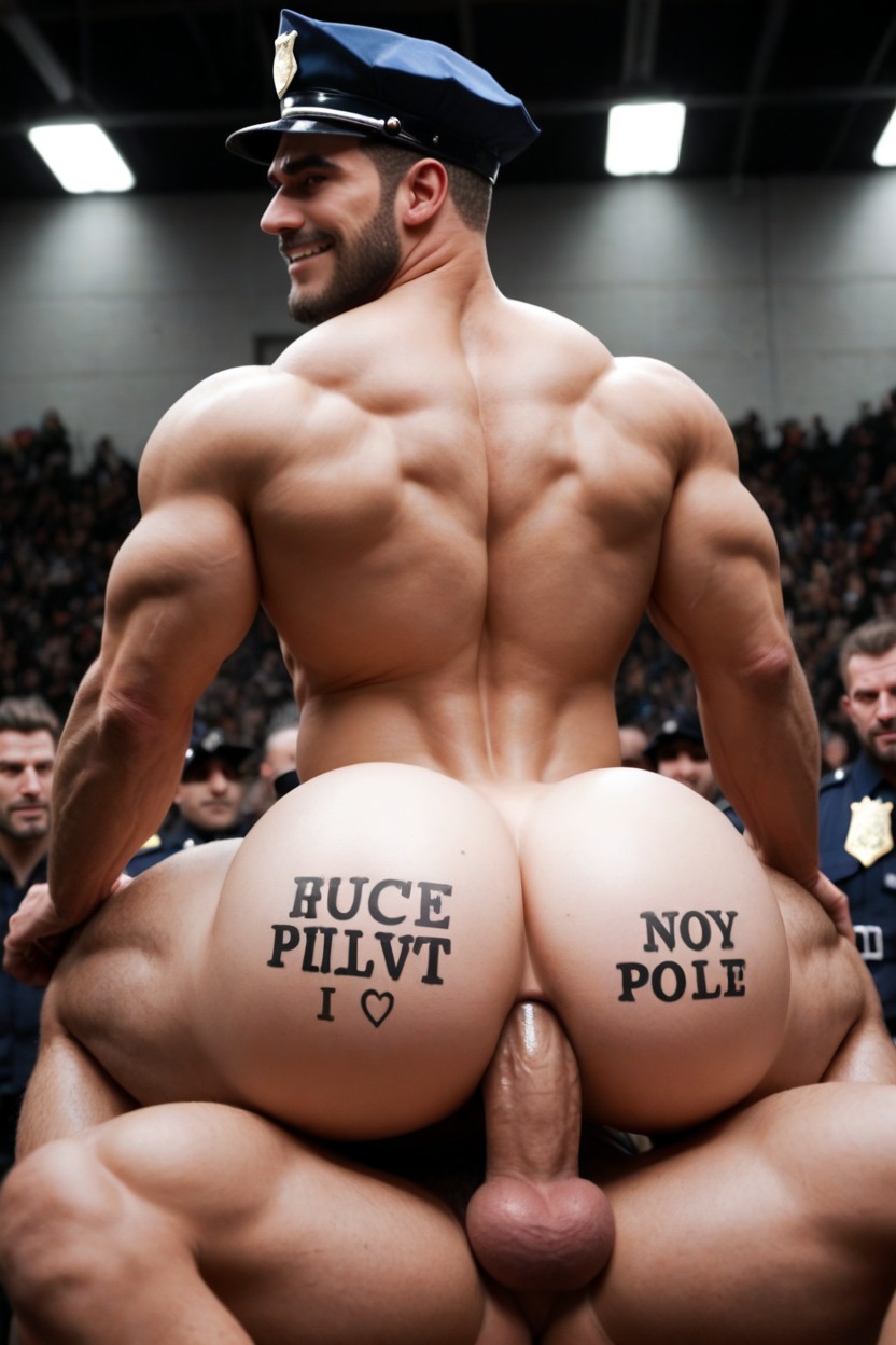Body Writing, Prison, Police Bottom AI Gay Porn