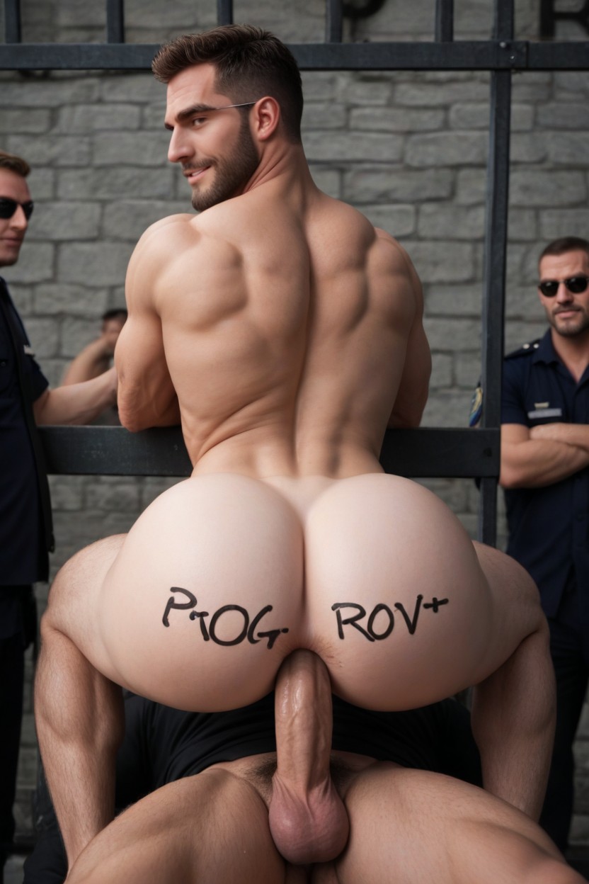 Gay Sex, Bottom In Control, Crowd AI Gay Porn