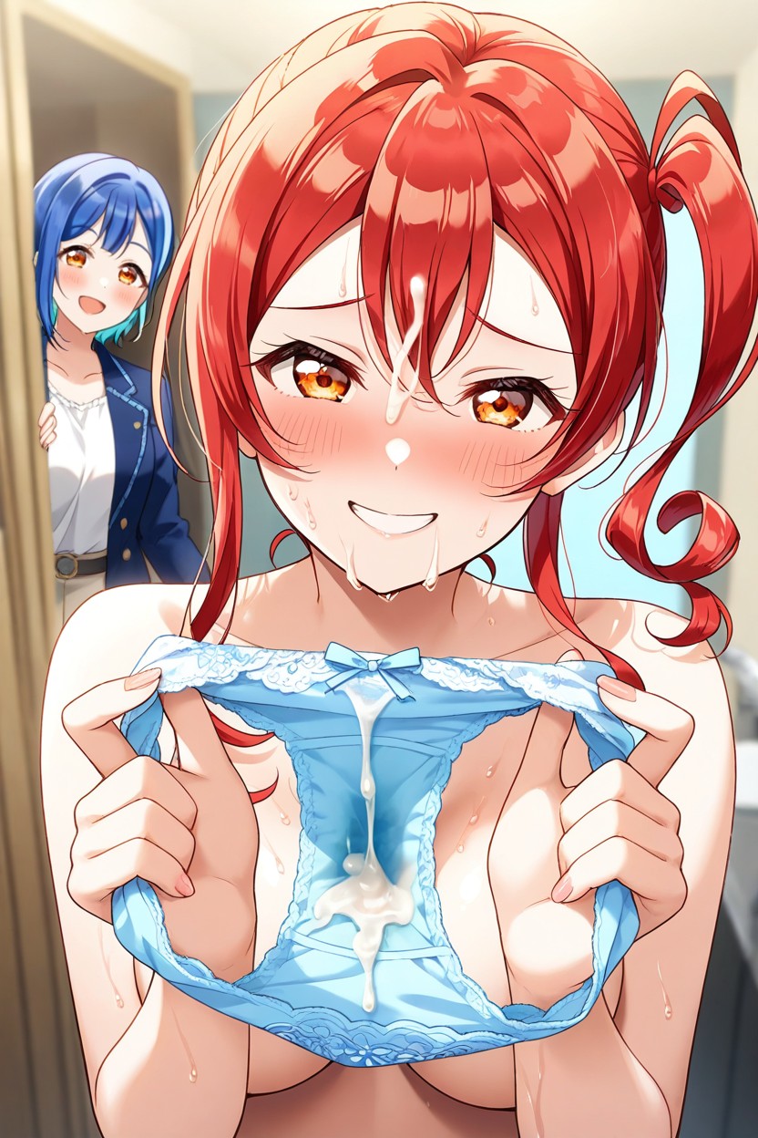Mischievous Smile, Red Hair, Blushing Hentai AI Porn