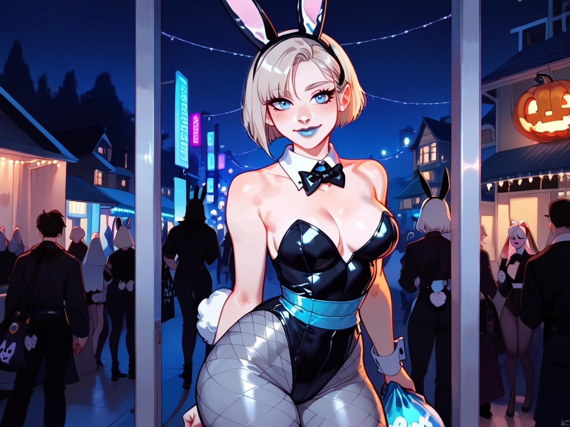 High Rounded Breasts, Short Length, Rave Lighting Hentai AI Porn