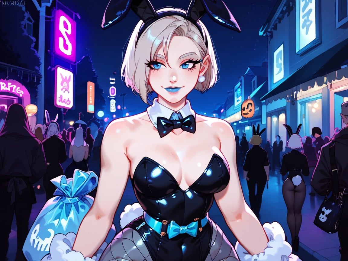 Street Location, Afterimage, Modern Suburban Night Setting Hentai AI Porn