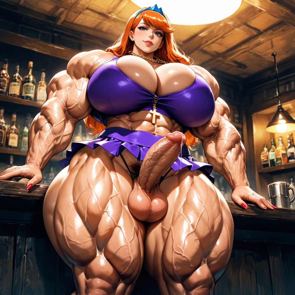 Very Skimpy Skirt, Erect Penis, Waist Shot Hentai AI Porn