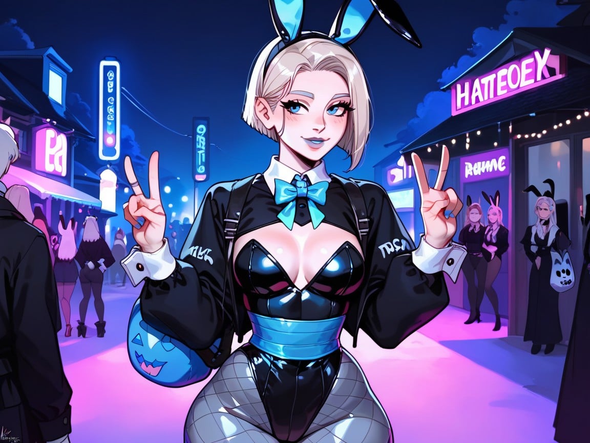 Blue Eyes, Pale Skin, Bold Shading Effects Hentai AI Porn