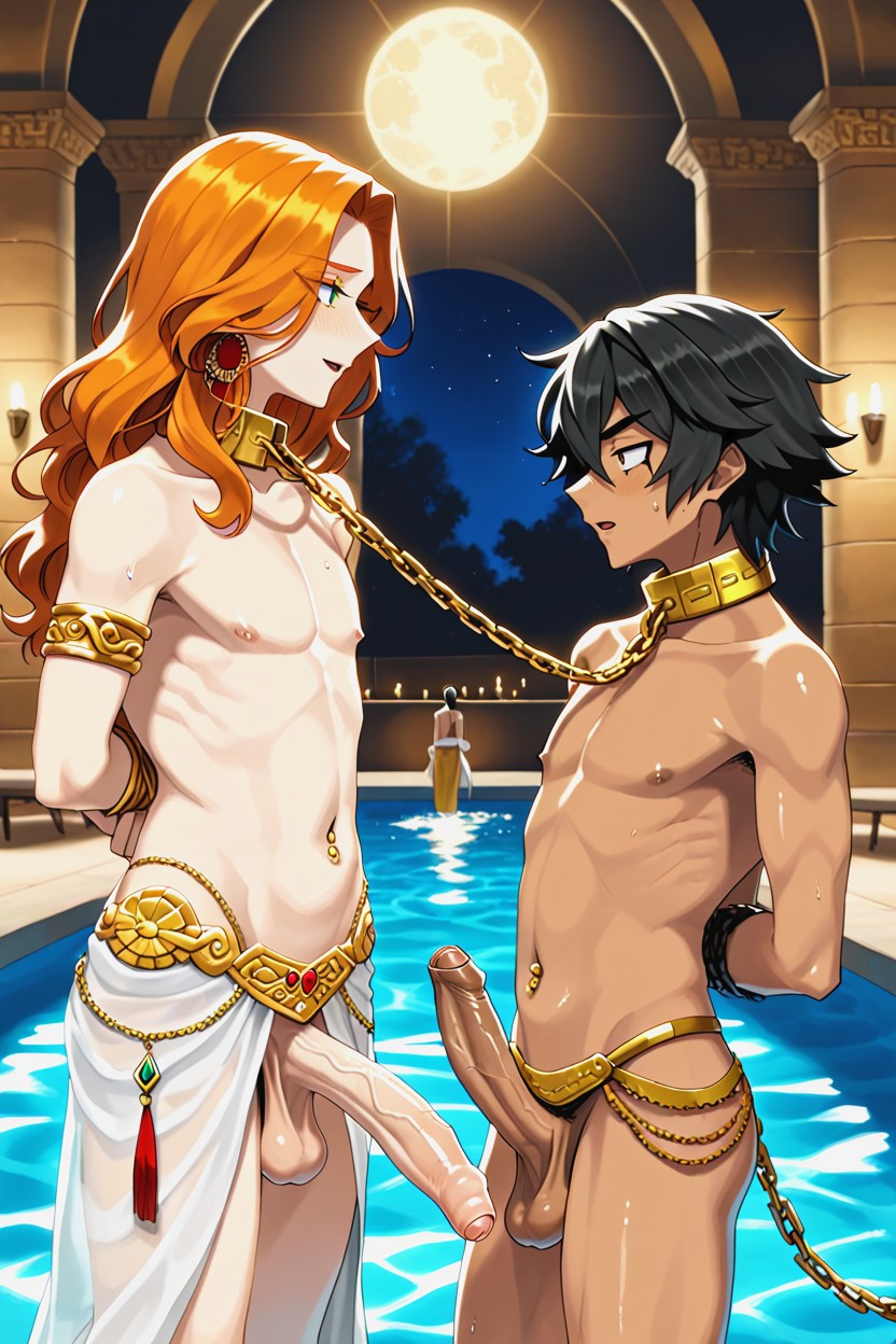 Sissify Male Bodies, Blonde Hair, Ginger Hair AI Gay Porn