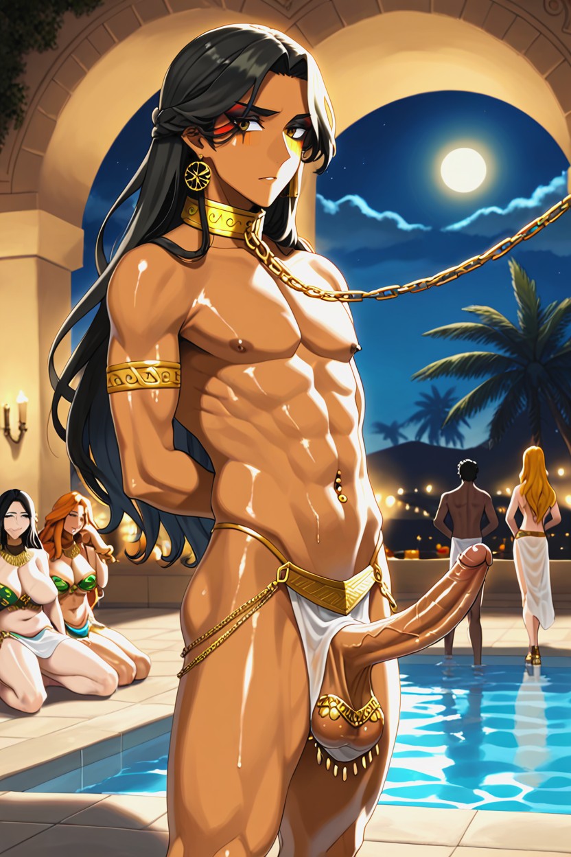 Lots Of Gold Jewelry, Party, Very Large Cock AI Gay Porn