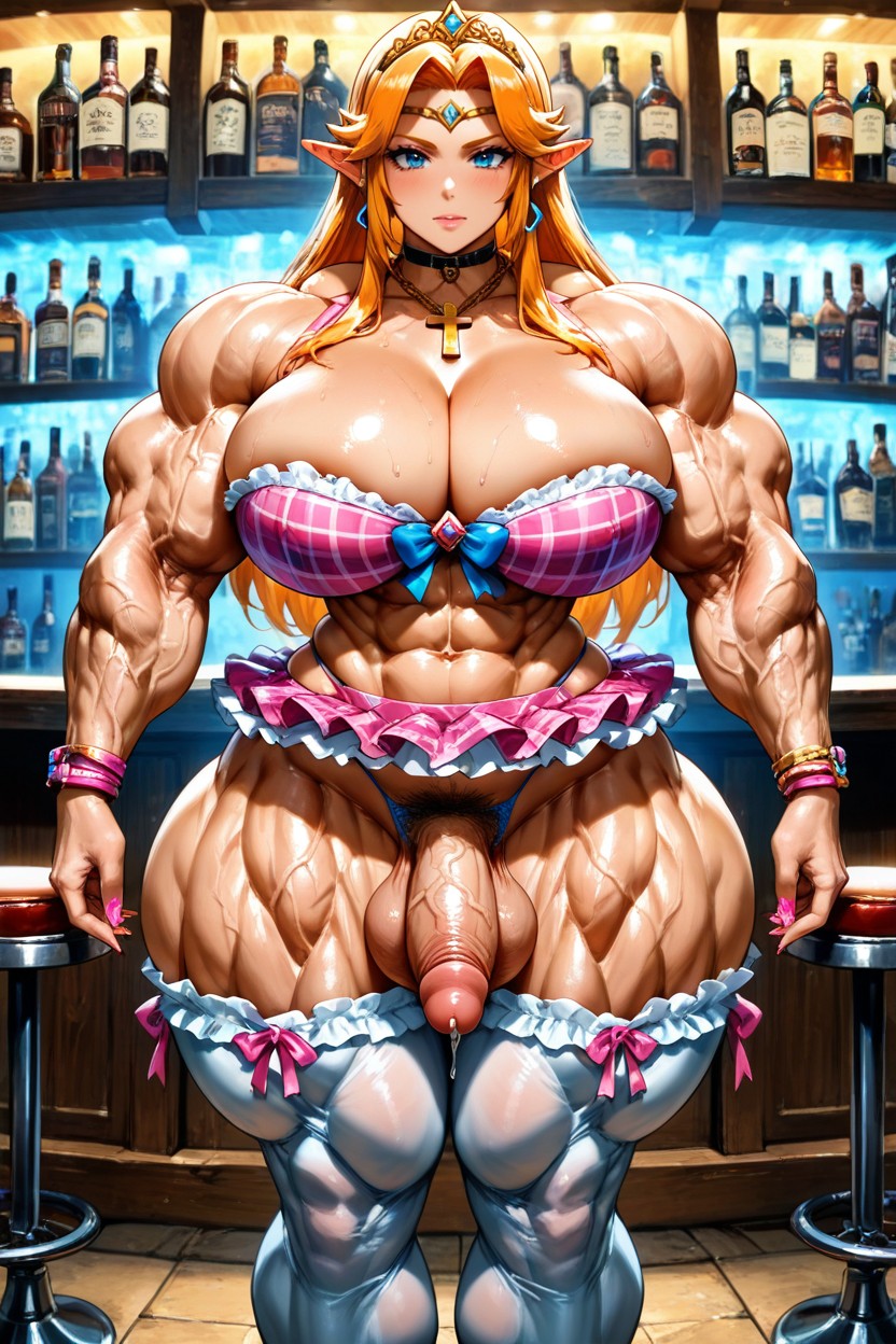 Massive Muscle Trapez, Huge Biceps, G-string Hentai AI Porn