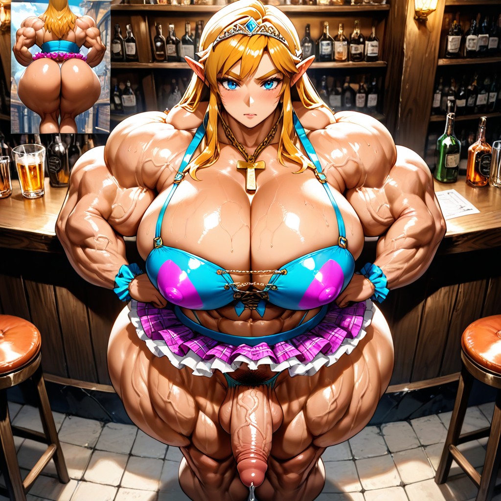 Pubic Hair, Massive Muscle Trapez, Hyper Muscles Hentai AI Porn