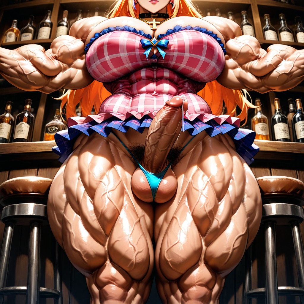 Massive Muscle Trapez, Muscular Veins, Pubic Hair Hentai AI Porn