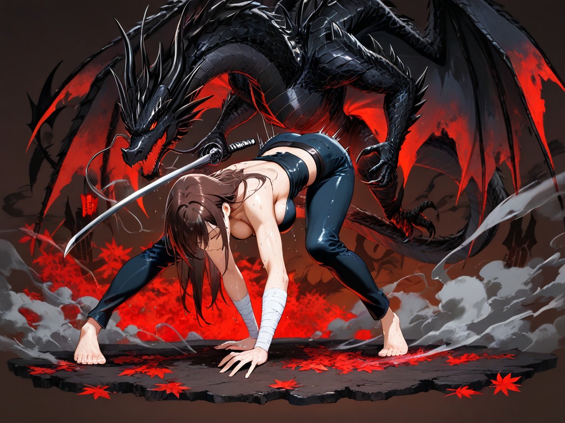 Mouth Open Slightly, 18+, Sweaty Hentai AI Porn