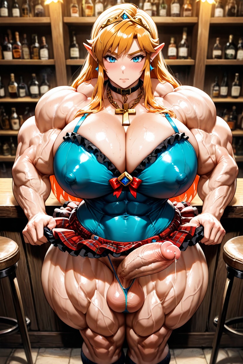 Futanari, Bodybuilder, Massive Muscle Trapez Hentai AI Porn
