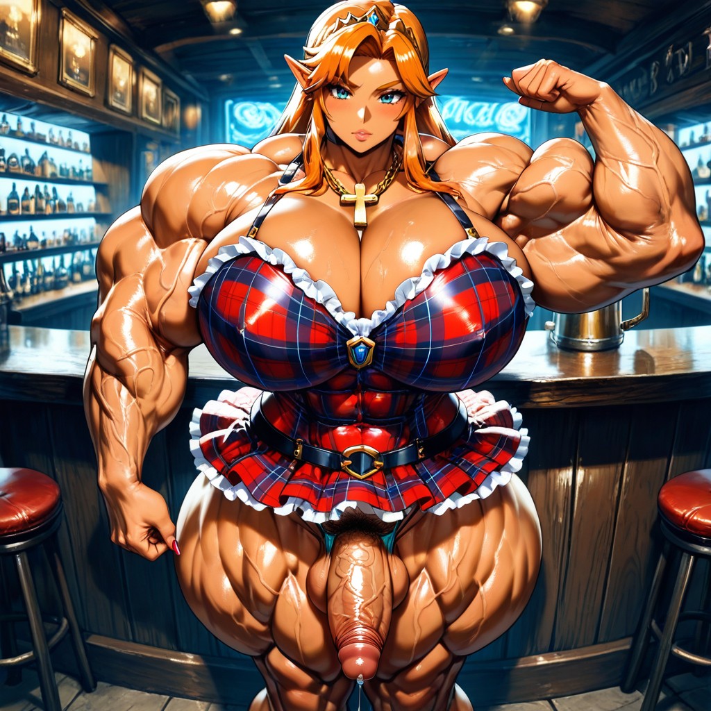 Knees Together, Pubic Hair, Erect Penis Hentai AI Porn